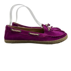 UGG Youth 6 Flats Cerise Suede Espadrille Flats Ariana Boat Shoe Moccasin Loafer